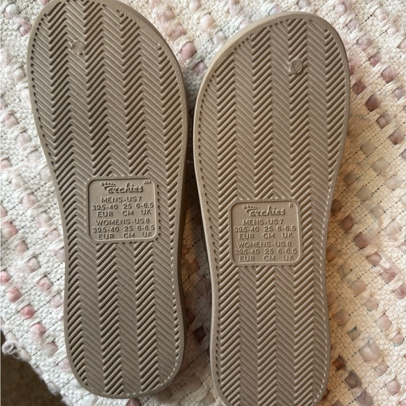 Women's Archie’s Beige Flip Flops - Picture 2 of 2